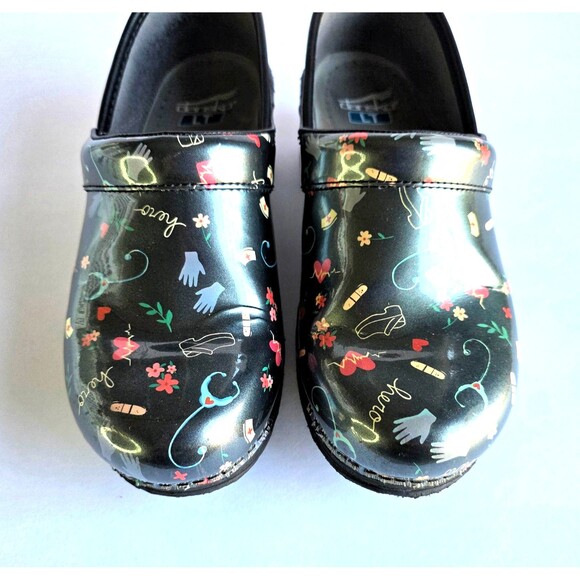 DANSKO LT Pro Clog Hero Patent Sz 38 7.5 8 Multicolor Nursing Medical Uniform - Picture 5 of 16